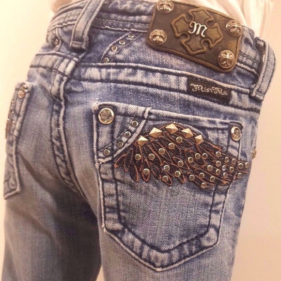 Miss Me Other - Miss Me Girls Boot Cut Jeans Gem Pockets Size 12